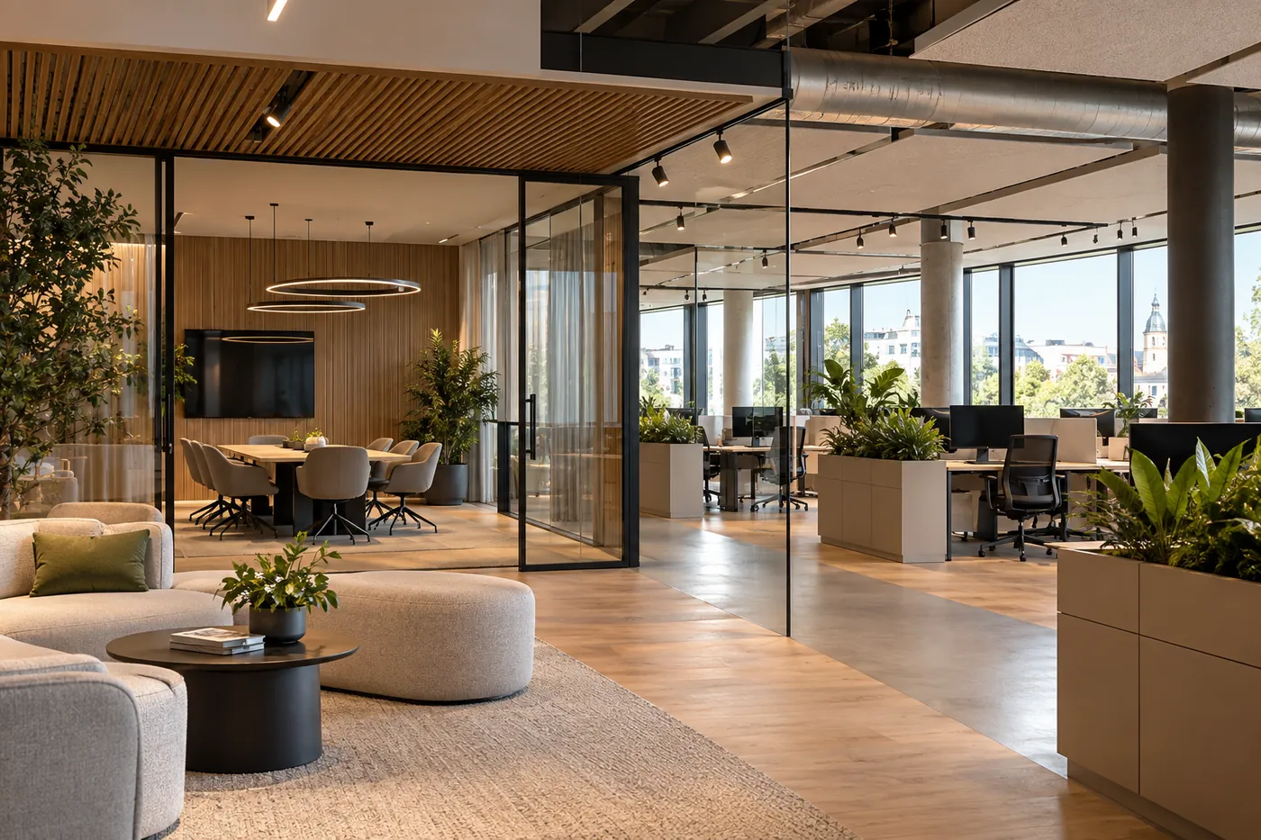 Revitalisierte Bürofläche mit offenem Arbeitsbereich